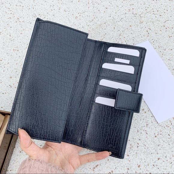 NWT Authentic Gucci Retextured Leather Long Wallet - Picture 4 of 8